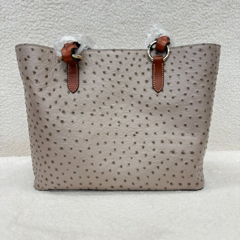 DOONEY & BOURKE - Tammy Tote Light Taupe Italian Leather Ostrich NEW $398 msrp - Picture 9 of 14
